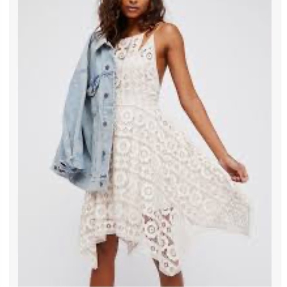Free People Just Like Honey Beige Lace Dress Size 2 - Picture 4 of 11